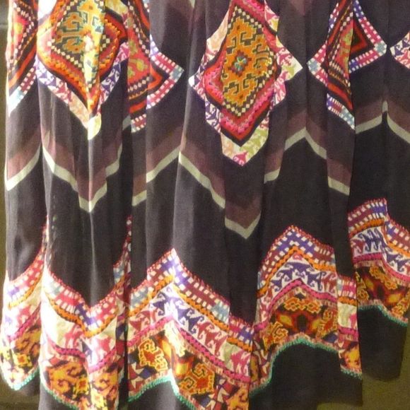 Anthropologie Black and Multicolor Midi Dress - Picture 6 of 6